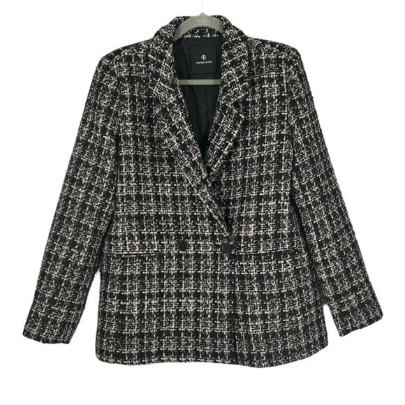 Anine Bing Madeleine Double Breasted Tweed Blazer - Picture 3 of 10